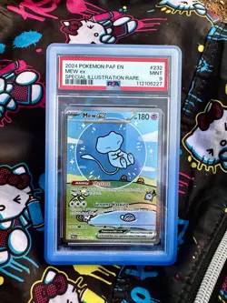 2024 POKEMON PAF EN-PALDEAN FATES MEW EX SIR 232 BUBBLE MEW PSA 9 - Image 1