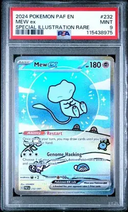2024 POKEMON PAF EN-PALDEAN FATES MEW EX SIR 232 BUBBLE MEW PSA 9 - Image 1