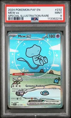 2024 POKEMON PAF EN-PALDEAN FATES MEW EX SIR 232 BUBBLE MEW PSA 9 - Image 1