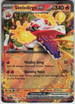 Pokemon Skeledirge ex - 037/193 SV02: Paldea Evolved Double Rare card NM - Image 1