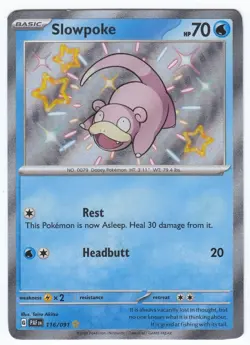 Slowpoke 116/091 Pokemon TCG Scarlet & Violet: Paldean Fates Shiny Rare NM - Image 1