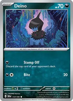 Deino 117/191 Reverse Holo Common LP-NM - Pokemon S&V Surging Sparks SSP - Image 4