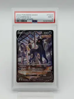 FA/UMBREON V BRILLIANT STARS POKEMON SWSH BRILLIANT STARS 2022 TG22 PSA 9 - Image 1