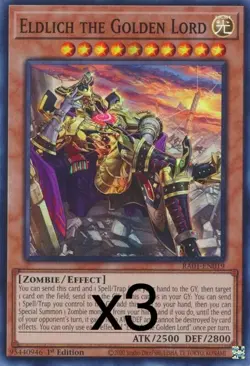 3X Yugioh Eldlich the Golden Lord RA01-EN019 Secret Rare 1st Edition NM - Image 1