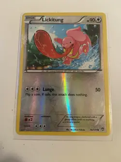 Pokemon TCG Lickitung Furious Fists Reverse Holo Card 78/111 Common - Image 1