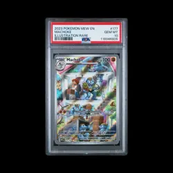 2023 Pokemon TCG 151 Machoke Illustration Rare Card #177 PSA GM MT 10 - Image 1
