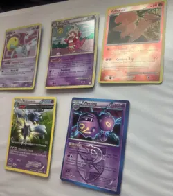 Pokemon TCG Card Lot Of 5 Mixed LP Cards Includes Holo, Reverse & Common - Image 2