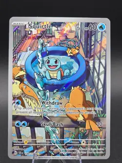 Squirtle IR Stellar Crown Pokemon Card 148/142 Sv07 Holo Full Art SCR EN 2024 NM - Image 1