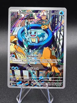 Squirtle IR Stellar Crown Pokemon Card 148/142 Sv07 Holo Full Art SCR EN 2024 NM - Image 3