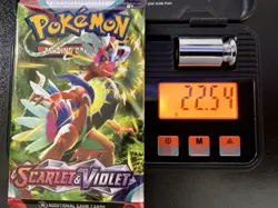 Pokemon Scarlet and Violet Base Set Booster Pack Sealed 22.54g 3.70mm - Image 1