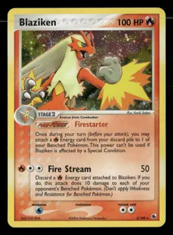 2004 Pokemon EX Ruby & Sapphire 3/109 Blaziken Holo Rare LP - Image 1