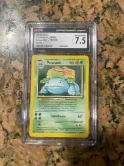 Venusaur Holo Rare - Base Set 15/102 - WOTC Pokemon - CGC 7.5 - Near Mint + - Image 1