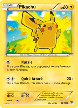 Pikachu (42/146) XY: Base Set​ - Lightly Played Pokemon TCG - Image 1