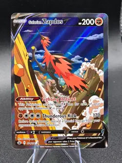2021 Pokemon Galarian Zapdos V Alt Art 174/198 Chilling Reign NM Mint - Image 1