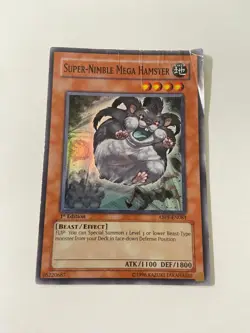 Yugioh Super-Nimble Mega Hamster ABPF-EN083 Super Rare 1st Edition - DMG - Image 1