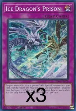 3X Yugioh Ice Dragon's Prison RA01-EN078 Secret Rare 1st Edition NM - Image 1