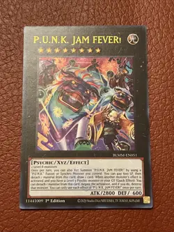 Yugioh - P.U.N.K. JAM FEVER! Ultra Rare BLMM-EN051, Near Mint, 1st Ed - Image 1