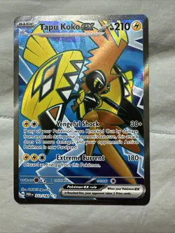 Pokemon TCG Card Tapu Koko ex 222/182 S&V Paradox Rift Full Art Double Rare NM - Image 1
