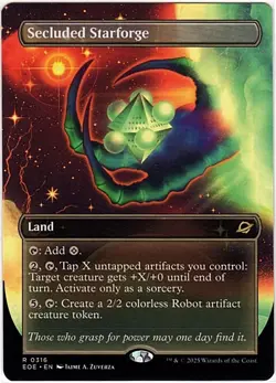 MTG Edge Of Eternities Secluded Starforge Borderless (Rare) - Image 1