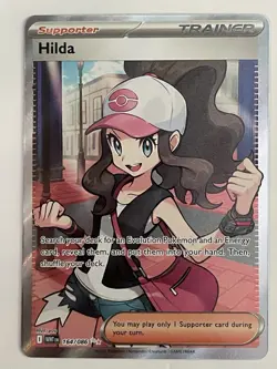 Hilda 164/086 Full Art Ultra Rare White Flare Pokemon Card - Near Mint - Image 1