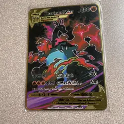 Charizard Shiny VMAX Pokemon Card Rainbow HOLO 1st Metal M11 - Fan Art Gold Card - Image 1