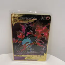 Charizard Shiny VMAX Pokemon Card Rainbow HOLO 1st Metal M11 - Fan Art Gold Card - Image 4