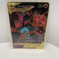 Charizard Shiny VMAX Pokemon Card Rainbow HOLO 1st Metal M11 - Fan Art Gold Card - Image 5