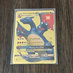 Fan Art Pokemon TCG Charizard GX Hidden Fates SV49/SV94 Holo Gold Art Fan Card - Image 1