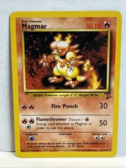 Pokemon TCG Magmar Base Set 2 Unlimited Uncommon Card 51/130 Vintage - Image 1