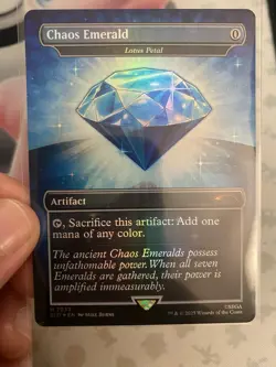 Chaos Emerald Blue 7033 Foil Lotus Petal Sonic Secret Lair MTG - Image 1