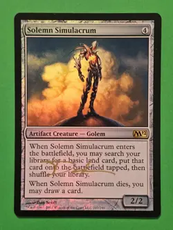 MTG - Solemn Simulacrum (Core Set 2012) FOIL SIGNED by Dan Scott - Image 1