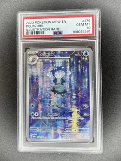 PSA 10 GEM MINT Poliwhirl 176/165 Scarlet & Violet 151 Illustration Rare Pokemon - Image 1