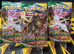 3 Sword & Shield Evolving Skies Booster Packs Pokemon TCG - Image 1