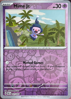 Mime Jr. Reverse Holo - 031/091 - Paldean Fates Pokemon 2024 - Image 1