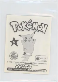 Raticate Merlin Pokemon Album Stickers #20 1999 - Image 2
