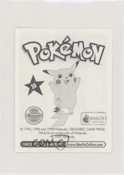 Raticate Merlin Pokemon Album Stickers #20 1999 - Image 2