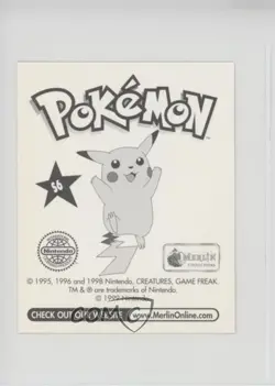 Pikachu Merlin Pokemon Album Stickers Silver Prism #S6 1999 - Image 2