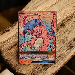 Pokemon Gold Foil Fan Art Charizard GX Gold Card Dragonic Fire. - Image 1