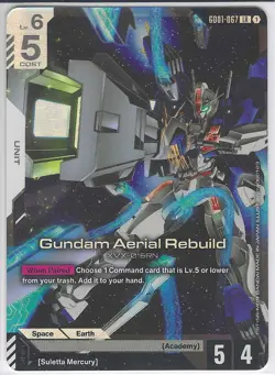 Gundam Card Game - Gundam Aerial Rebuild GD01-067 LR Raw Near Mint/Mint - Image 1