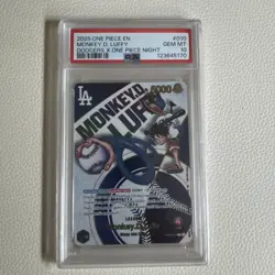 PSA 10 DODGERS X ONE PIECE MONKEY D LUFFY PROMO CARD EB02-010 7/3/25 GEM MINT - Image 1