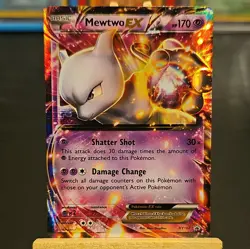 2016 Pokemon XY Black Star Promo Holo Card: Mewtwo EX (XY107) - Lightly Played - Image 1