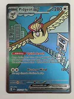 Pidgeot EX 225/197 Obsidian Flames Special Illustration Rare Pokemon Card - NM - Image 1