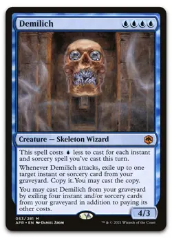 Demilich #53 (NM) Forgotten Realms AFR Magic MTG - Image 1