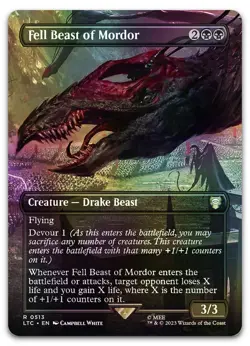 Fell Beast of Mordor (Borderless) #513 (Foil) NM Lord of the Rings LTC Magic MTG - Image 1