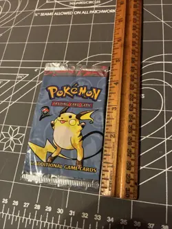 Vintage 1999 Pokemon TCG Base Set 2 Raichu Empty Booster Pack Wrapper - Image 5