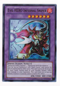 Yugioh Evil HERO Infernal Sniper LCGX-EN071 Ultra Rare LP - Image 1