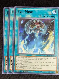 Yugioh - 3x Evil Mind LED5-EN016 1st Edition Rare NM - Image 1