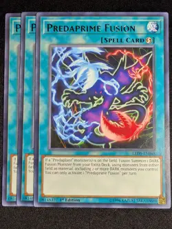 Yugioh - 3x Predaprime Fusion LED5-EN048 1st Edition Rare NM - Image 1