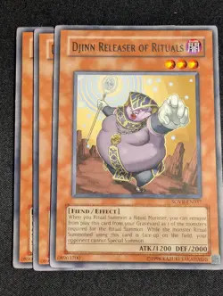 Yugioh - 3x Djinn Releaser of Rituals SOVR-EN037 Unlimited Edition Rare NM - Image 1