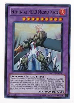 YUGIOH ELEMENTAL HERO MAGMA NEOS SUPER LCGX-EN064 LIGHT PLAYED - Image 1